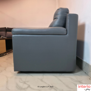 Godrej Interio Greta 3 Seater Synthetic Leather Sofa (Nimbus Grey) - Image 5